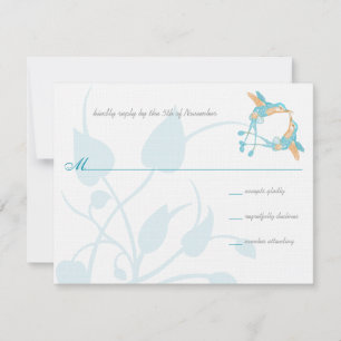 Ländlich Romantischer Kolibri-Kuss-Liebesvogel-Hoc RSVP Karte