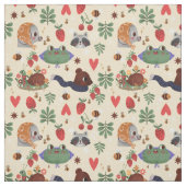 ländlich-romantischer Schneckengarten Biene Frosch Stoff (Muster)