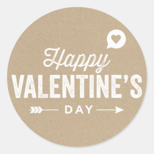 LANDLICH RÜHRIGES FROHES VALENTINSTAG-STICKER RUNDER AUFKLEBER