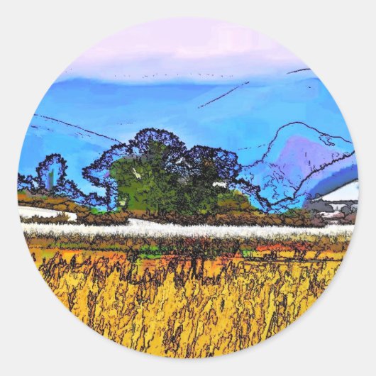 LÄNDLICH RUNDER AUFKLEBER (Vorderseite)