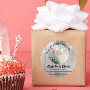 Ländlich Rustikal Dein Foto Danke Runder Aufkleber