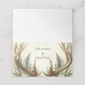 Ländlich-rüstikale Geweih-Waldlandschaft Platzkarte (Außenseite Aufgefaltet)