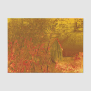 Ländlich-rustikale Scheune Herbst Orange Gelb Vint Seidenpapier