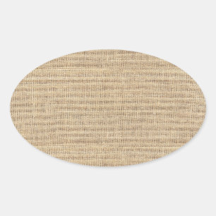 Ländlich rustikales Vintage-Jute Ovaler Aufkleber
