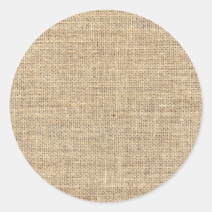 Ländlich rustikales Vintage-Jute Runder Aufkleber