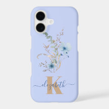 ländlich staubiges Blau Aquarell Blumenstrauß