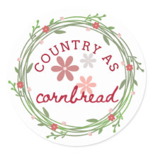 Ländlich wie Cornbread-Aufkleber