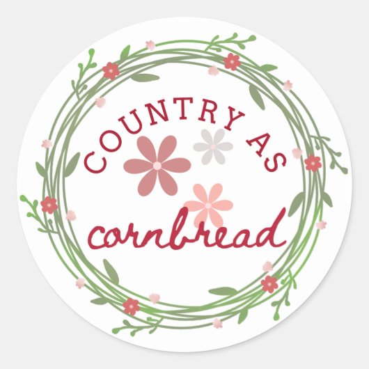Ländlich wie Cornbread-Aufkleber Runder Aufkleber (Vorderseite)