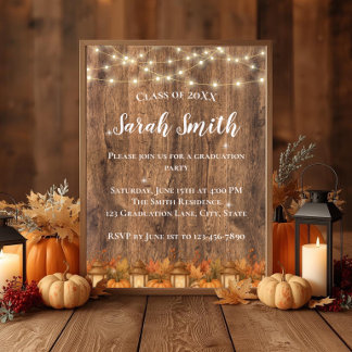 Ländliche Abschlussfeier-Einladung zum Herbst Einladung