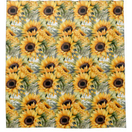 Ländliche Americana-Sonnenblumen-Duschvorhänge Duschvorhang