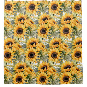 Ländliche Americana-Sonnenblumen-Duschvorhänge Duschvorhang