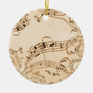 Ländliche antike Musiknoten Keramik Ornament