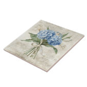 Ländliche Aquarell-Blumen Blaue Hortensie Fliese (Seite)
