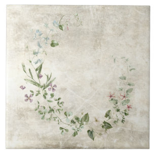 Ländliche Aquarell-Blumen Fliese