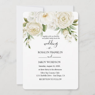 ländliche Aquarell-Blumenhochzeit Einladung