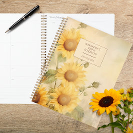 Ländliche Aquarell-Sonnenblume Planer
