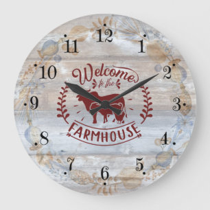 Ländliche Bauernhaus-Hahn-Wanduhr Große Wanduhr