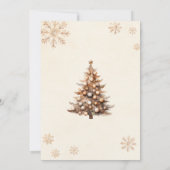 Ländliche Baum-Schneeflocken-Weihnachtsfeier Einladung (Rückseite)
