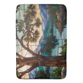 Ländliche Berglandschaft Buntglas Badematte (Vorderseite Vertikal)
