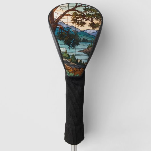 Ländliche Berglandschaft Buntglas Golf Headcover (Vorderseite)
