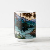 Ländliche Berglandschaft Buntglas Kaffeetasse (Mittel)