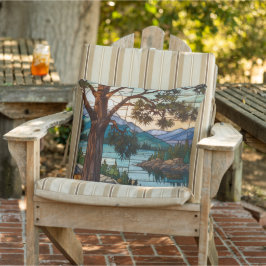 Ländliche Berglandschaft Buntglas Kissen