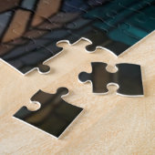 Ländliche Berglandschaft Buntglas Puzzle (Seite)