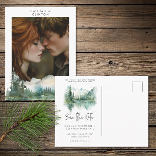 Ländliche Bergsee-Szene Foto Save-the-Date Postkarte