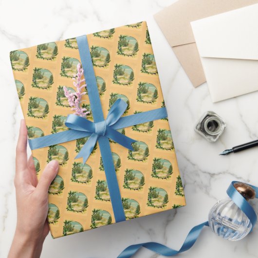 Ländliche Bergszene Geschenkpapier (Schenken)