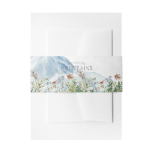Ländliche Bergwildblume Hochzeitsmonogramm Einladungsbanderole