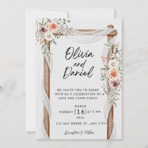 Ländliche Blumen-Hochzeitseinladung, Elegante Boho Einladung