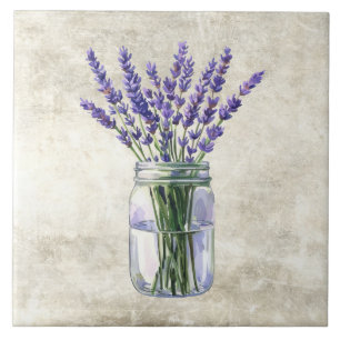 Ländliche Blumen Lavendel in einer antiken Vase Fliese