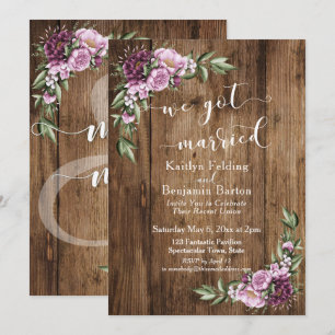 Ländliche Blumen und Wir haben geheiratet nur für  Einladung