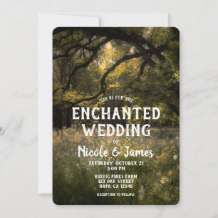 Ländliche Blumen Verzauberter Wald Baum Hochzeit W Einladung