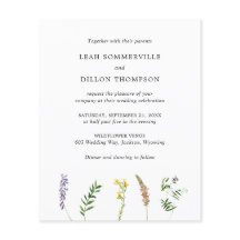 Ländliche Blumen-Wildblumen-Hochzeitseinladung im
