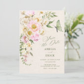 Ländliche Blumenästhetik Save The Date (Stehend Vorderseite)