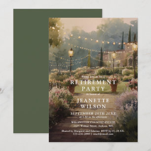 Ländliche Boho-Landgarten-Ruhestandsfeier Einladung