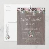 Ländliche Boho-Virtuale Hochzeitsduscheinladung Postkarte (Vorne/Hinten)