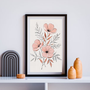 Ländliche botanische Blüte Poster