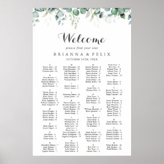 Ländliche botanische Eukalyptus-Grünzeug-Hochzeit Poster