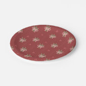 Ländliche botanische Feiertage Pappteller (Schrägansicht)