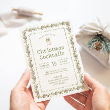 Ländliche Botanische Grüne Weihnachtsfeier-Einladu