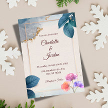 Ländliche botanische Hochzeitseinladung