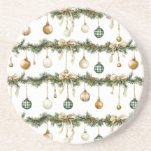 Ländliche braune Schleifen Creme Grün Weihnachten 