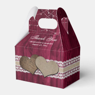 Ländliche Burgunder-Hochzeit Danke Geschenkschachtel