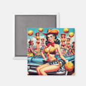 Ländliche Cheerleader-Pin-up Magnet (Vorderseite/Rückseite)