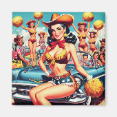 Ländliche Cheerleader-Pin-up Magnet (Vorne)
