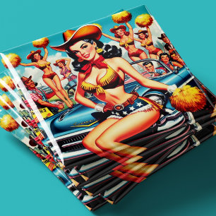 Ländliche Cheerleader-Pin-up Magnet