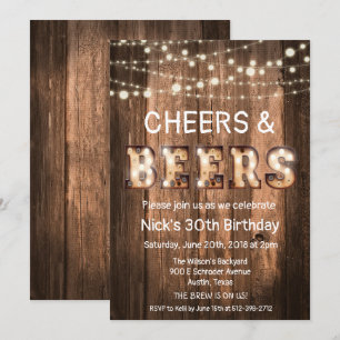 Ländliche Cheers und Beers Einladung