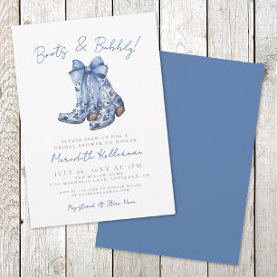 Ländliche Country Blue Bogen Brautparty Einladung